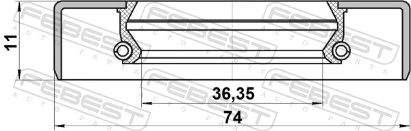 95GDS39741111R Febest Uszczelniacz końcówki reduktora mostu tylnego