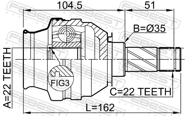 93182585 General Motors Przegub homokinetyczny przedni wewnętrzny