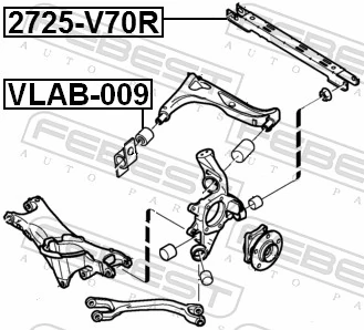 Silentblock tylnej belki do Volvo S60 I RS, RH