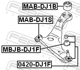 MABDJ1B Febest Silentblock przedniego wahacza dolnego