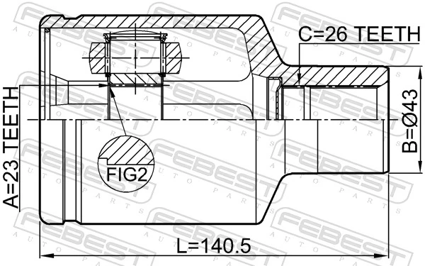 Przegub homokinetyczny wewnętrzny przedni prawy do Chevrolet Epica II V250