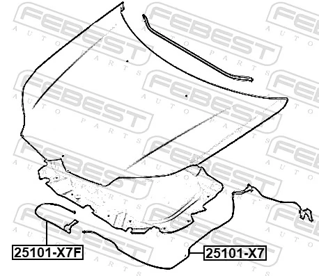 Linka otwierania maski do Citroen C5  III  RW