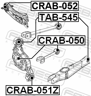 CRAB051Z Febest Silentblock czopu tylnego