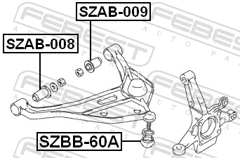 Silentblock przedniego wahacza dolnego do Suzuki Grand Vitara  FT, HT