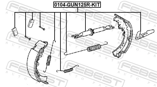 Zestaw montażowy szczęk hamulcowych tylnych Toyota 049430K020 cena, od 30,95 USD