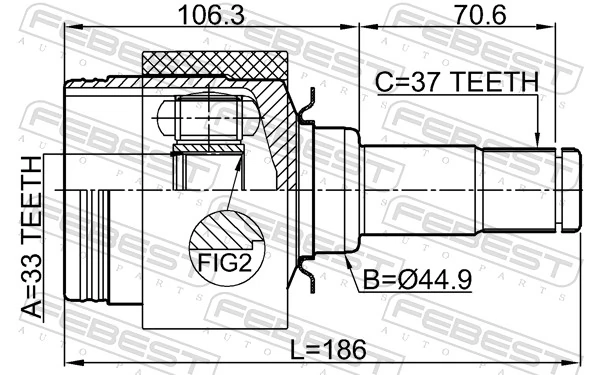 Przegub homokinetyczny wewnętrzny przedni lewy do Mercedes R  W251