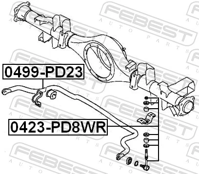 Stabilizator tylny do Mitsubishi L 400  PAOV