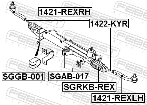 1422KYR Febest Drążek kierowniczy