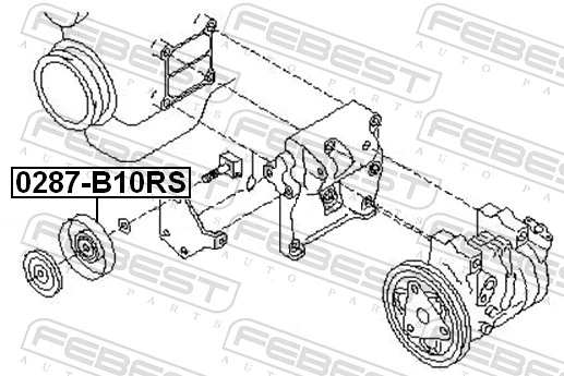 0287B10RS Febest Rolka napinacza paska napędowego