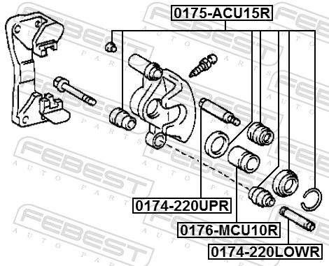 Zestaw naprawczy zacisku hamulcowego tylnego do Lexus RX 300 MCU1