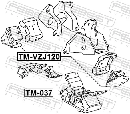 Poduszka (podpora) silnika przednia do Toyota Land Cruiser 90 J9