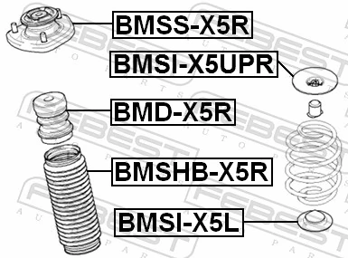 BMSIX5UPR Febest Pierścień gumowy sprężyny tylnej górny