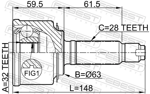 Przegub homokinetyczny przedni zewnętrzny Honda Accord VII sedana (CL, CM) (2003 - 2008) cena, od 58,01 USD