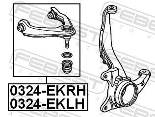 Do koszyka Wahacz zawieszenia przedniego prawy górny Honda Civic VI EJ9, EK3/4