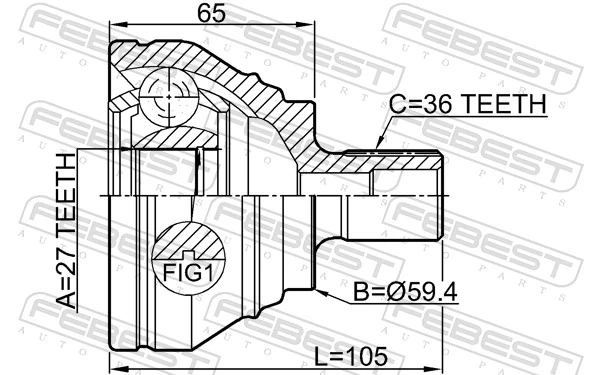 Przegub homokinetyczny przedni zewnętrzny Skoda SuperB 3 3V3