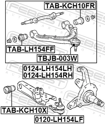 Wahacz zawieszenia przedniego prawy górny do Toyota Hiace III H10