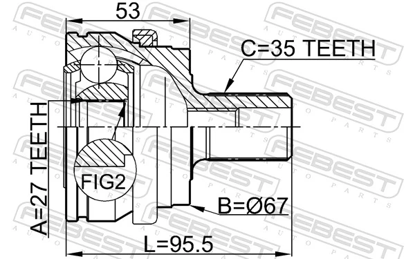 Przegub homokinetyczny przedni zewnętrzny do Mercedes C  W203
