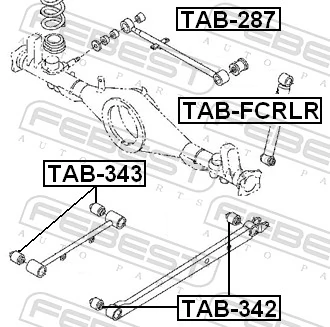 TAB342 Febest Silentblock wahacza tylnego dolnego