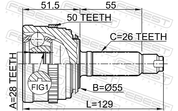 Przegub homokinetyczny przedni zewnętrzny do Honda Accord III CA4, CA5