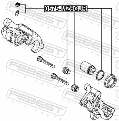 Zestaw naprawczy zacisku hamulcowego tylnego Mazda 6 sedana (GJ, GL) (2012 - 2023) cena, od 8,48 USD
