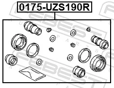 Zestaw naprawczy zacisku hamulcowego tylnego do Lexus GS  S19