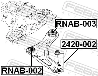 Sworzeń wahacza dolny Renault Latitude sedana (L7) (2011 - 2026) cena, od 21,86 USD