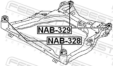 NAB328 Febest Tuleja (poduszka) przedniej belki