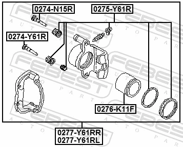 Zestaw naprawczy zacisku hamulcowego tylnego do Suzuki Jimny  FJ