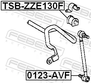 TSBZZE130F Febest Tuleja stabilizatora przedniego