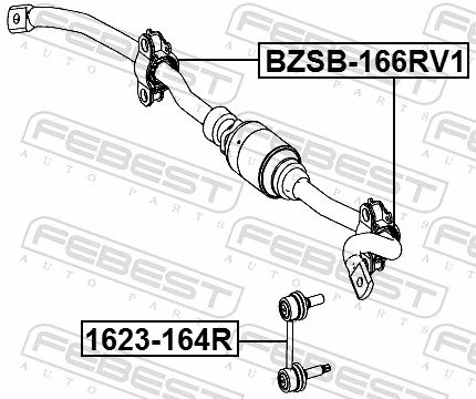BZSB166RV1 Febest Tuleja stabilizatora tylnego