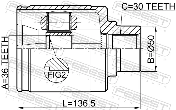Przegub homokinetyczny wewnętrzny przedni prawy Nissan Murano SUV (Z50) (2002 - 2007) cena, od 72,15 USD