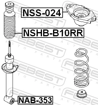 Silentblock amortyzatora tylnego do Nissan Almera II N16
