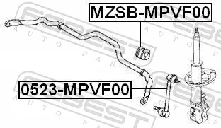 Tuleja stabilizatora przedniego do Mazda MPV II LW