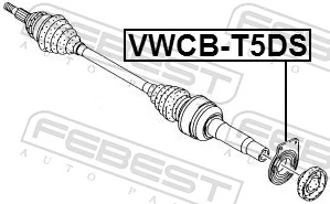 VWCBT5DS Febest Łożysko podwieszane półosi przedniej