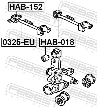 HAB152 Febest Silentblock wahacza tylnego górnego