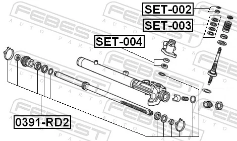 SET002 Febest Zestaw naprawczy maglownicy (mechanizmu) (zestaw uszczelniaczy)