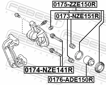 0176ADE150R Febest Tłoczek zacisku hamulca tylnego