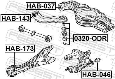 HAB173 Febest Silentblock wahacza tylnego podłużnego