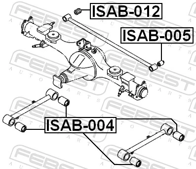 ISAB005 Febest Silentblock tylnego wahacza poprzecznego