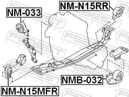 Poduszka (podpora) silnika tylna do Nissan Sunny III N14