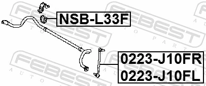 Tuleja stabilizatora przedniego do Nissan Altima L33 