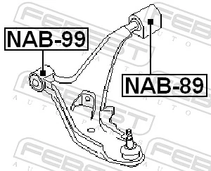 Silentblock przedniego wahacza dolnego Nissan Prairie minivan (M11) (1988 - 1998) cena, od 6,62 USD