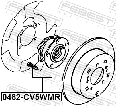 0482CV5WMR Febest Piasta tylna
