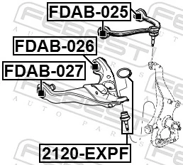 FDAB027 Febest Silentblock przedniego wahacza dolnego