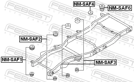 NMSAF3 Febest Poduszka ramy (mocowania nadwozia)