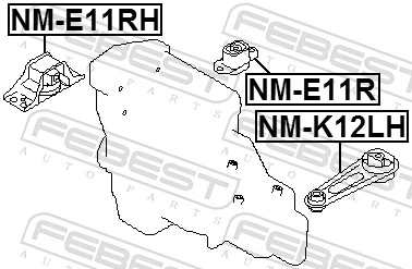 NME11RH Febest Poduszka (podpora) silnika przednia