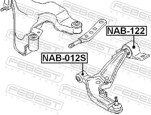 Silentblock przedniego wahacza dolnego Nissan Almera V10