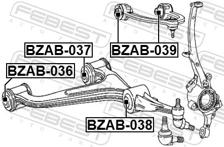 Silentblock przedniego wahacza dolnego Mercedes 2103335514 cena, od 7,86 USD