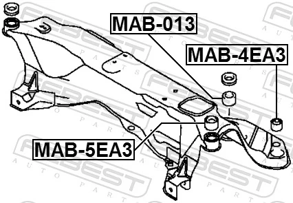 Tuleja (poduszka) przedniej belki  do Mitsubishi Galant VII E5A, E7A, E8A