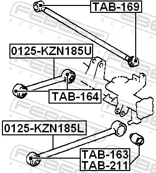 TAB211 Febest Silentblock wahacza podłużnego tylnego dolnego